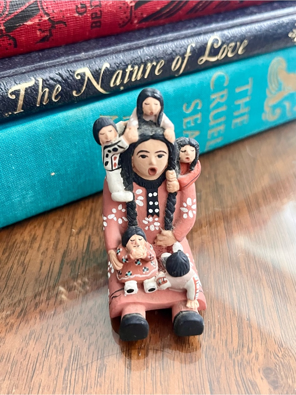 Pueblo Handcrafted Terracotta Storyteller Mother and Children Figurine